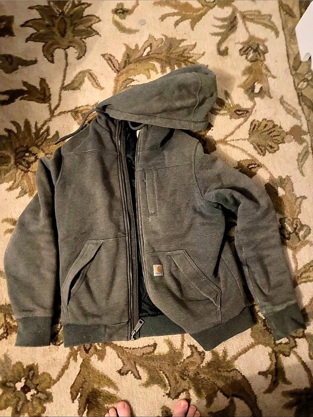 Carhartt Men'Small Gray Hooded Jacket Size Small